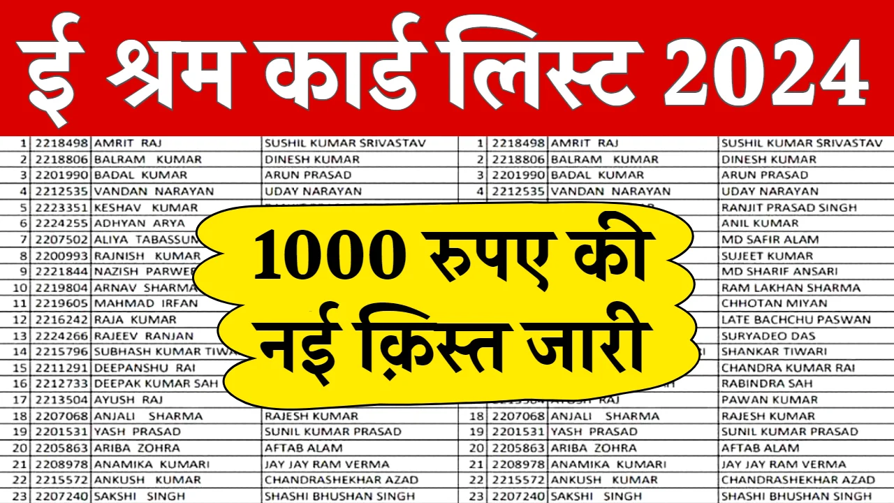 e shram card new list